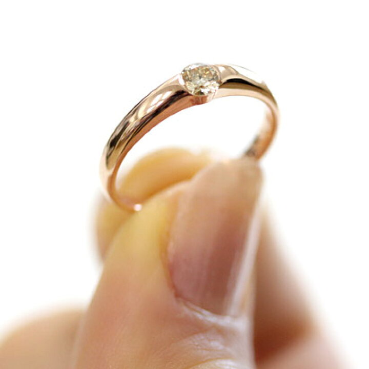 楽天市場】ダイヤモンド リング 0.2ct シャンパンカラー ブラウン 