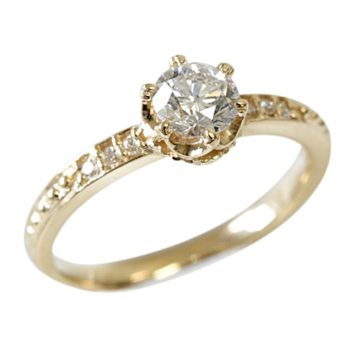 楽天市場】K18 リング ダイヤモンド リング 0.5ct ＜クラウンデザイン  