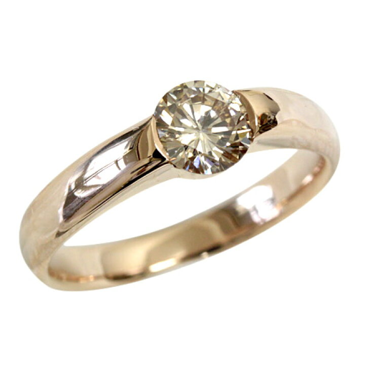楽天市場】贅沢な輝き シャンパンブラウン ダイヤモンド リング 0.5ct 