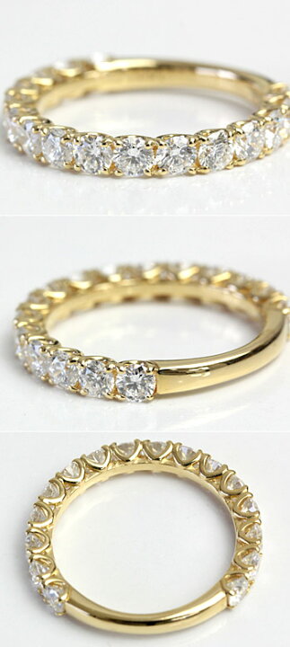 楽天市場】K18 ダイヤモンド エタニティリング 1.5ct 16石 H&C ハート  