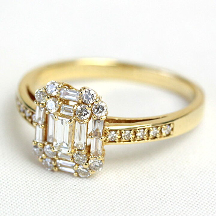 楽天市場】K18 ダイヤモンド リング ダイヤ リング 0.5ct 33石  