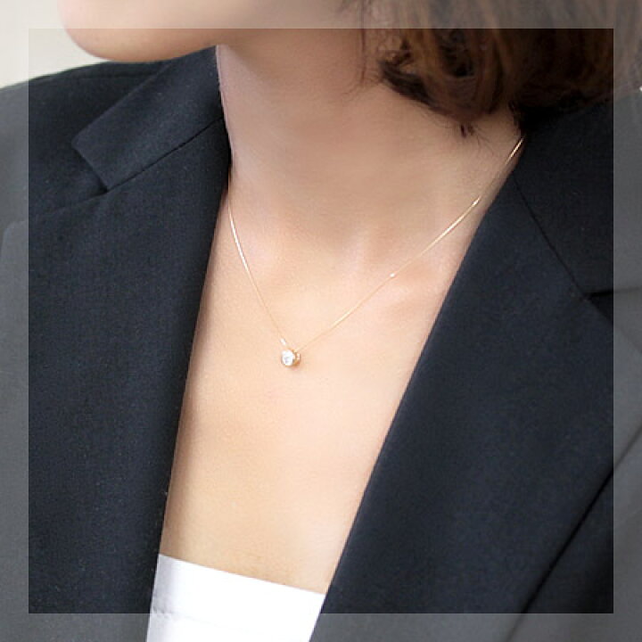 楽天市場】K18 一粒 ダイヤモンド ネックレス H&C 0.2ct ベゼル 