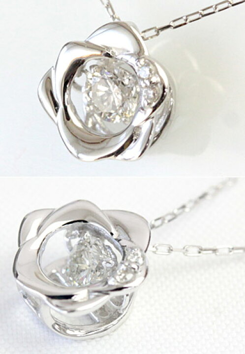 楽天市場】K18 揺れる ダイヤモンド ネックレス 0.1ct ダンシング 
