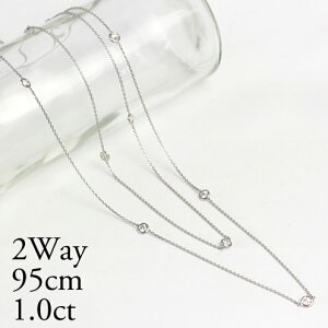 pt 2WAY �_�C�������h 1.0ct 11�� �X�e�[�V���� �l�b�N���X �����O 95cm �v���`�i