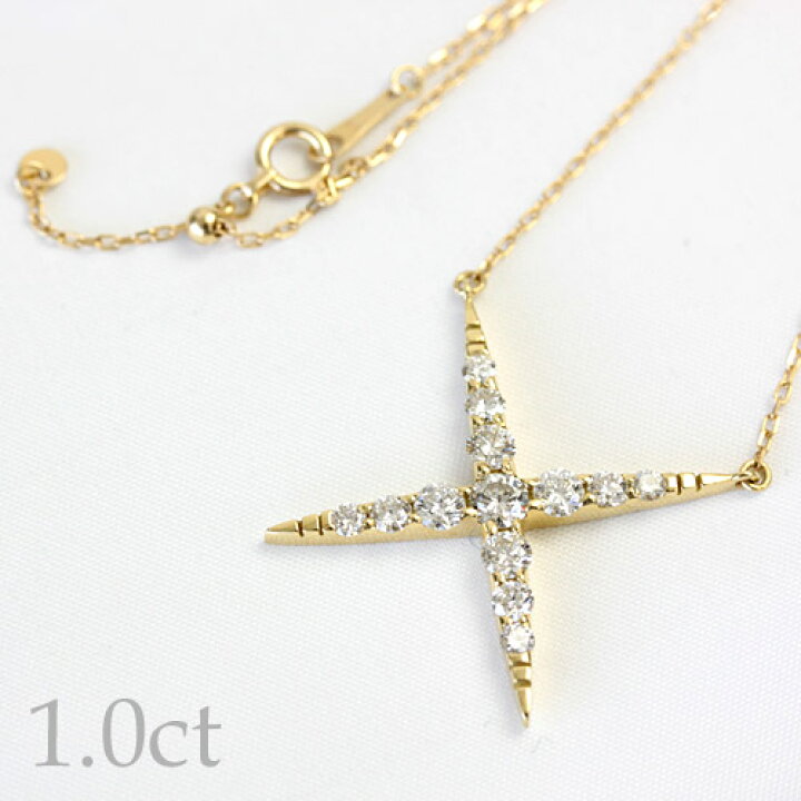 楽天市場】K18 ダイヤモンド 1.0ct ペンダント ネックレス 45cm  
