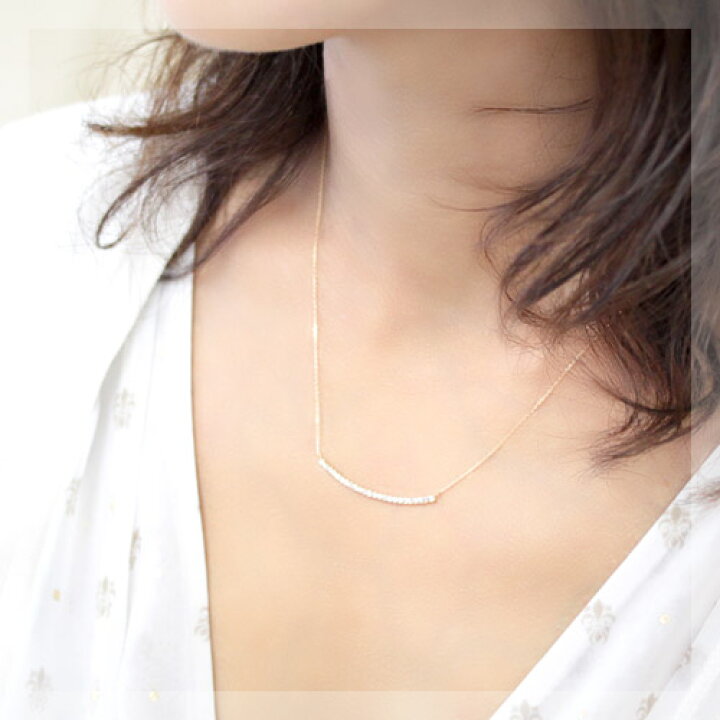楽天市場】K18 ダイヤモンド ラインネックレス 0.3ct 24石 