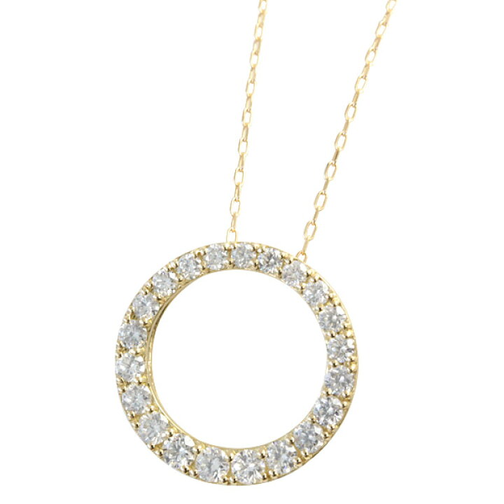 楽天市場】K18 ダイヤモンド ネックレス 0.5ct サークルデザイン  