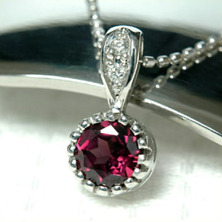 楽天市場】K18 ロードライトガーネット5.0mm×天然ダイヤモンド  