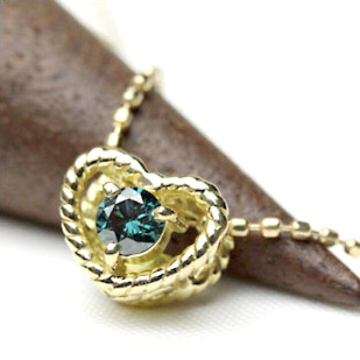 楽天市場】K18 ブルーダイヤモンド ハートペンダントネックレス 0.1ct 
