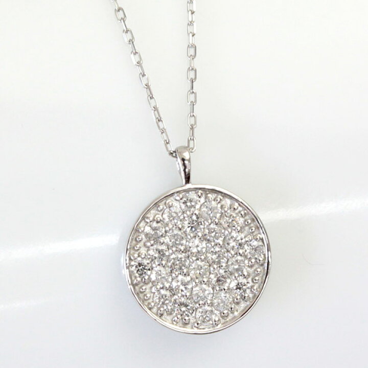 楽天市場】K18 ダイヤモンド ネックレス 0.3ct サークル パヴェ 
