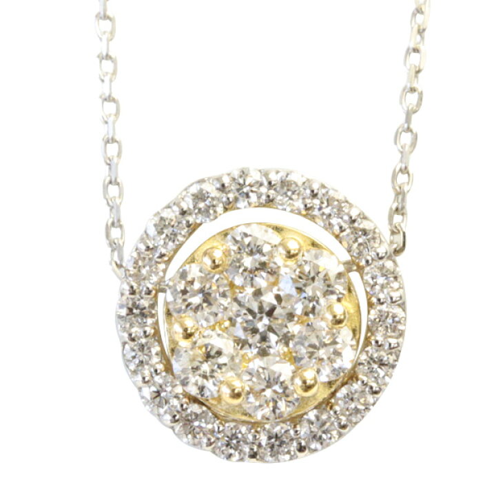 楽天市場】K18 / Pt 3way リバーシブル ダイヤモンド ネックレス 0.5ct  