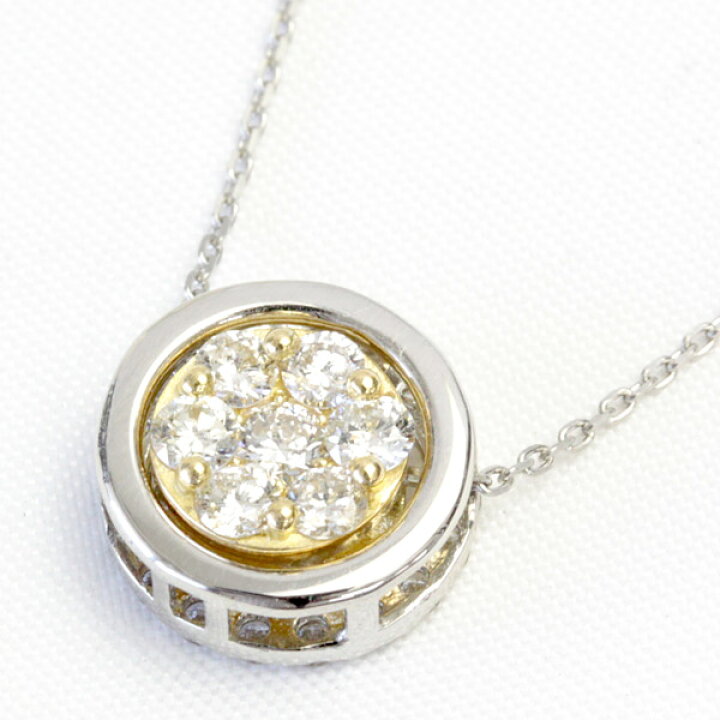 楽天市場】K18 / Pt 3way リバーシブル ダイヤモンド ネックレス 0.5ct 