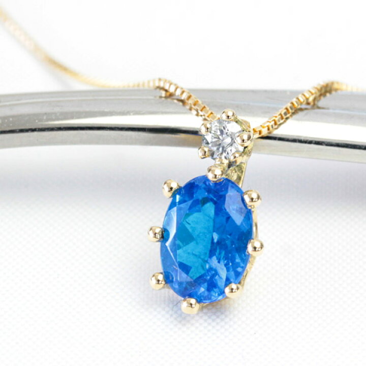 楽天市場】K18 コバルトブルーアパタイト ペンダントトップ 5.0mm×7.0 