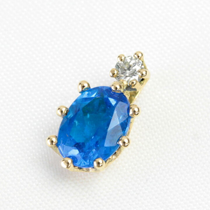 楽天市場】K18 コバルトブルーアパタイト ペンダントトップ 5.0mm×7.0  