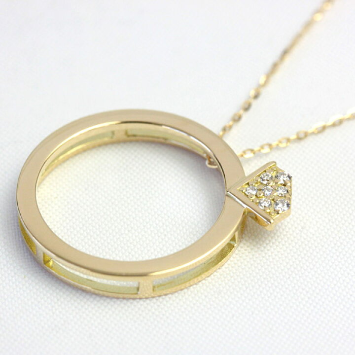 楽天市場】K18 ダイヤモンド ネックレス 0.03ct ダイヤモンドリング 
