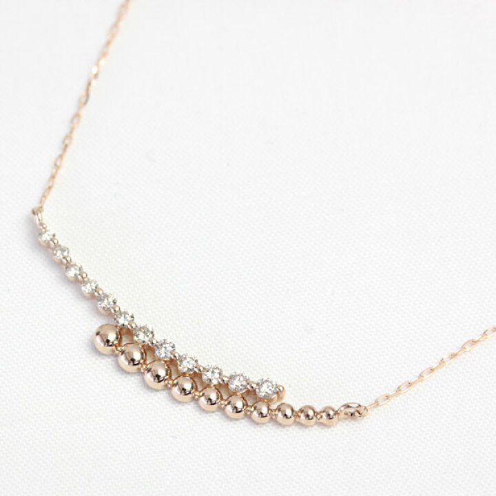 楽天市場】K18 ダイヤモンド ラインネックレス 0.15ct 12石 