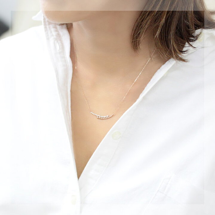 楽天市場】K18 ダイヤモンド ラインネックレス 0.15ct 12石 
