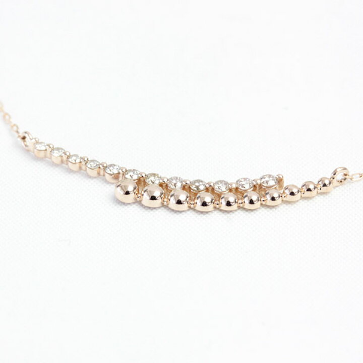 楽天市場】K18 ダイヤモンド ラインネックレス 0.15ct 12石 