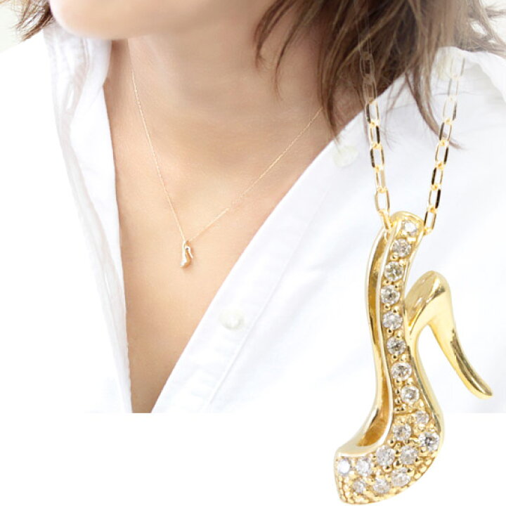 楽天市場】K18 ダイヤモンド 0.05ct ペンダント ネックレス ハイヒール  