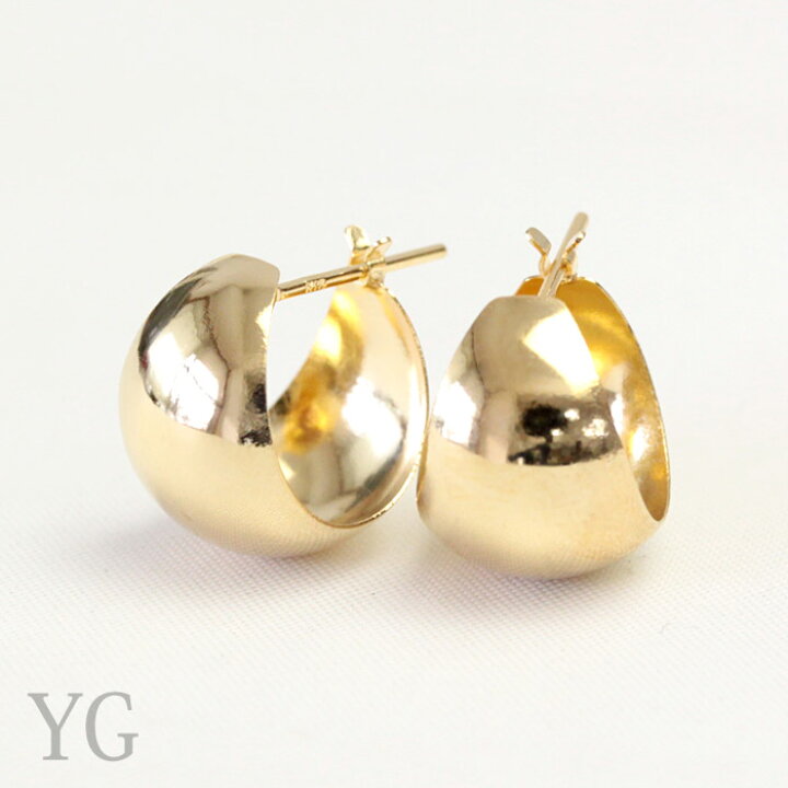 楽天市場】ピアス K18 フープピアス 10mm×13mm クロッシング ピアス 