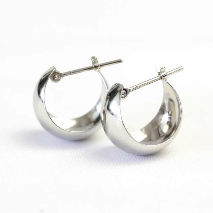 楽天市場】ピアス プラチナ フープピアス 10mm×13mm クロッシング 