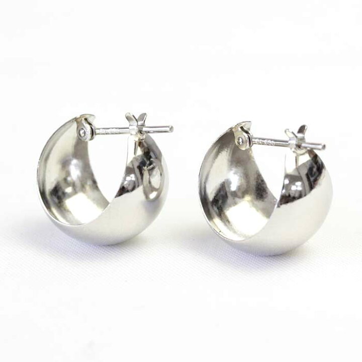 楽天市場】ピアス プラチナ フープピアス 10mm×13mm クロッシング 