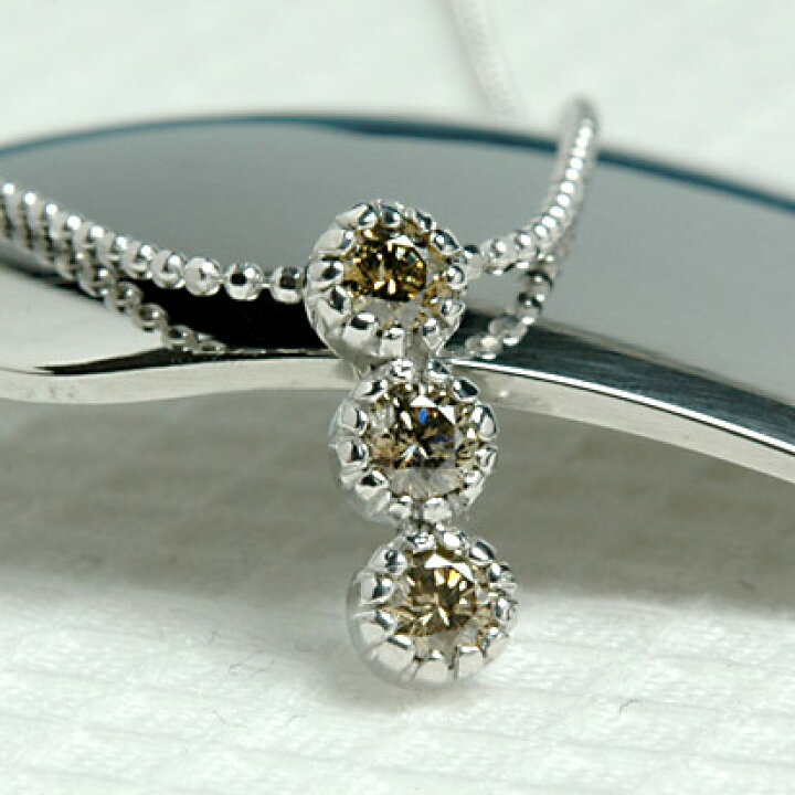 楽天市場】K18 ブラウンダイヤモンドペンダントトップ 0.3ct  