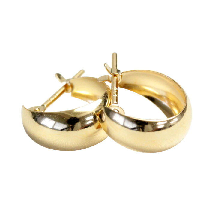 楽天市場】フープピアス K18 5mm×10mm 5×10 18K 18金 ムーンピアス 