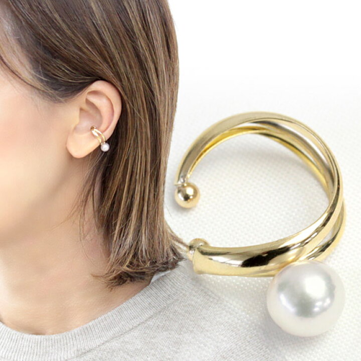 楽天市場】K18 イヤーカフ パール 真珠 あこや ゴールド イヤカフ 片耳  