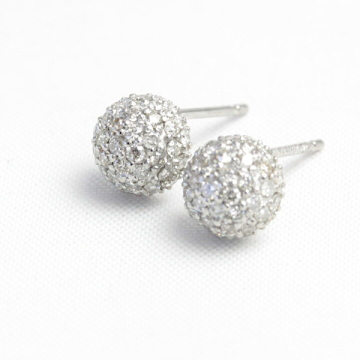 楽天市場】プラチナ パヴェ ダイヤモンド ピアス 0.4ct pt900 ダイヤ 