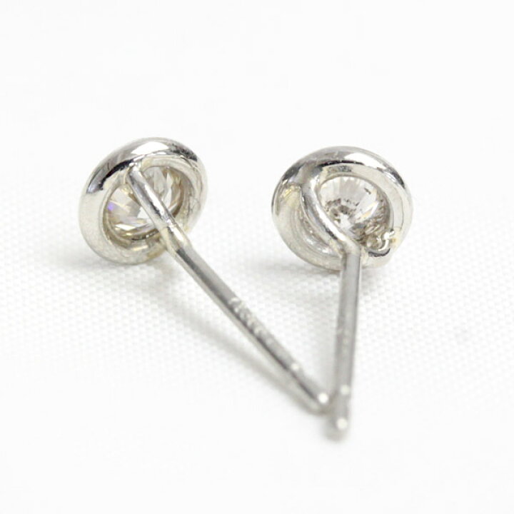 楽天市場】PT ダイヤモンド ピアス 0.2ct フクリン 覆輪 ベゼル 