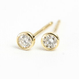 楽天市場】K18 シャンパンカラー ブラウンダイヤ ピアス 0.2ct