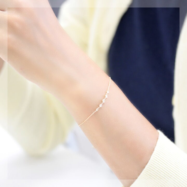 楽天市場】K18 ダイヤモンド ブレスレット 0.15ct グラデーション  