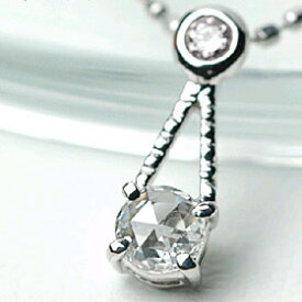 K18 ローズカット ダイヤモンド × ピンク ダイヤモンド ペンダント ネックレス