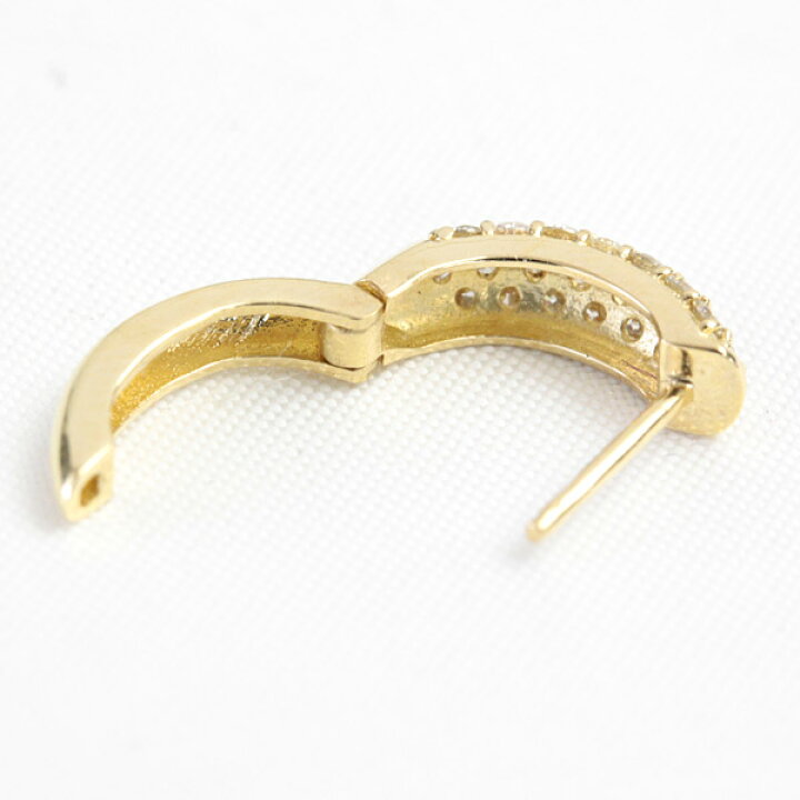 楽天市場】K18 パヴェ ダイヤモンド ピアス 0.3ct フープピアス 