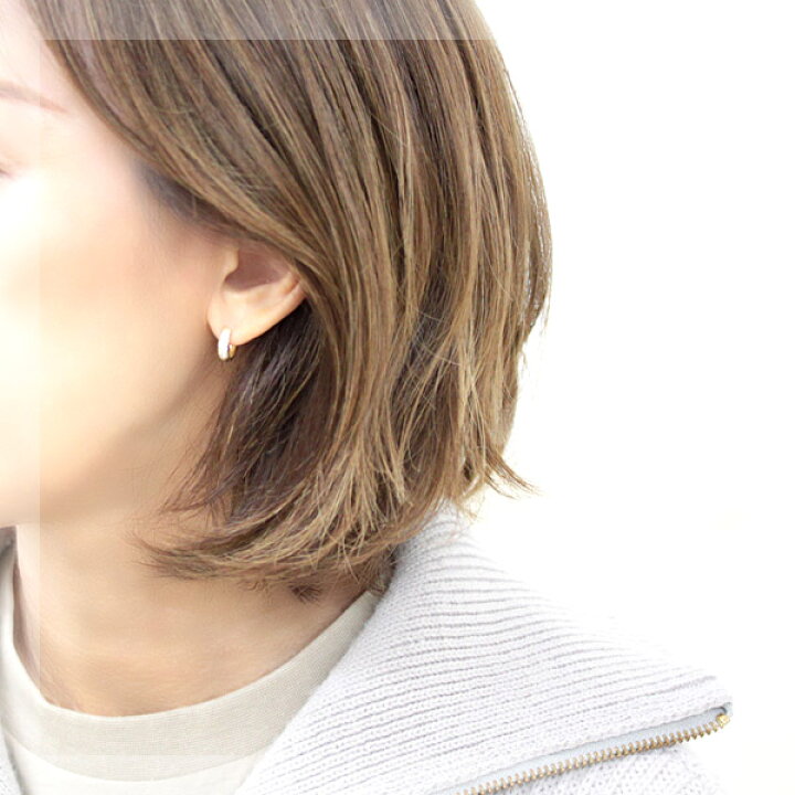 楽天市場】K18 パヴェ ダイヤモンド ピアス 0.3ct フープピアス 