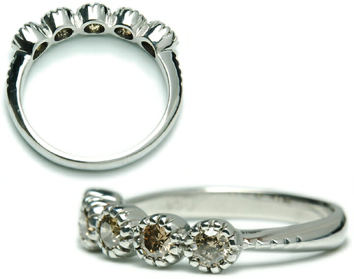楽天市場】シャンパン ブラウンダイヤモンド リング 0.5ct 
