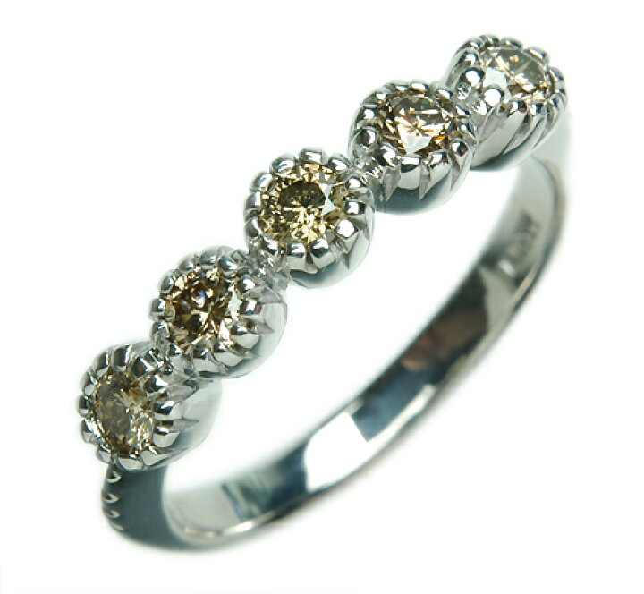 楽天市場】シャンパン ブラウンダイヤモンド リング 0.5ct 