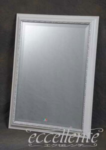 3115M004W イタリア製 ミラー アンティークホワイト 四角 W61xH81cm