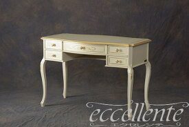 TV-BR590WA イタリア製 デスク　St.ボルボネーゼ　アンティークホワイト+ゴールドリーフ