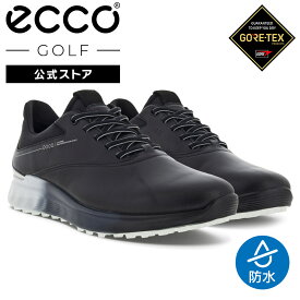 お買い物マラソンP10倍[ECCO公式] 防水ゴアテックス ゴルフシューズ Sスリー メンズ ブラック 黒 M Golf S-Three Black Concrete Black エコー