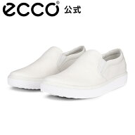 9/26〜30 P10倍 [ECCO公式] ソフト 60 本革 レディース カジュアル スニーカー スリッポン WHITE 白 ウィ…