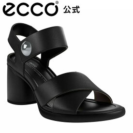 【ECCO 公式】 ECCO Sculp LX35 Sa Womens slide LEA CASHMERE ブラック 黒 サンダル 35mm 太ヒール カジュアル 婦人靴 レディース 履きやすい オフィス 通勤 痛くない 歩きやすい エコー