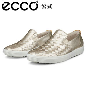 [ECCO����] �\�t�g 7 �{�v ���f�B�[�X �J�W���A�� �X�j�[�J�[ �X���b�|�� PURE WHITE GOLD ���^���b�N �E�B�����Y �����₷�� �C �ʋ� �ʊw ECCO SOFT 7 W �G�R�[