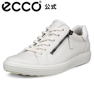 [ECCO] SOFT 7 SIDE ZIP LACE EBY Xj[J[ White/Bright White zCg K y ₷ wlC  fB[X {v [XAbvV[Y TChWbv GR[