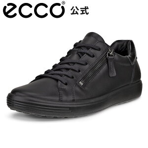 [ECCO] SOFT 7 SIDE ZIP LACE EBY Xj[J[ Black/Black ubN K y ₷ wlC  fB[X {v [XAbvV[Y TChWbv GR[