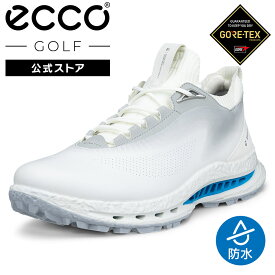 父の日 [ECCO公式] GOLF BIOM C5 メンズ GORE-TEX 防水 スパイクレス ゴルフシューズ WHITE/CONCRETE エコー 靴 快適 履き心地いい 高品質 本革 紳士靴 撥水 雨の日 グリップ力 レインシューズ ゴアテックス ラウンド 白