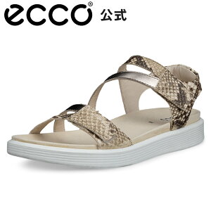 [ECCO����] SOFT SANDAL W �E�B�����Y �R���t�H�[�g �T���_�� PYTHON/PURE CASHMERE METALLIC �G�R�[ �C ���K �����S�n���� ���i�� �{�v �V���[�Y �w�l�C �E�H�[�L���O �����₷�� ���ɂ��� ���f�B�[�X �S
