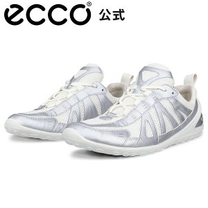 [ECCO����] BIOM LITE W �E�B�����Y ���[�X�A�b�v �X�j�[�J�[ SILVER METALLIC/WHITE �G�R�[ �C ���K �����S�n���� ���i�� �y�� �V���[�Y �w�l�C ���f�B�[�X �E�H�[�L���O ���ɂ��� �X���� �V���o�[