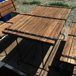 DUCK MAN �_�b�N�}�� STEEL BELT�V���[�Y �X�`�[���x���g W1200�e�[�u�� DM-002BR �E�b�h�f�b�L �A�C�A���e�[�u�� �_�C�j���O�e�[�u��